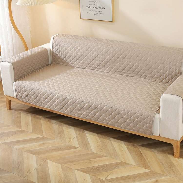 Double-sided Waterproof Pet Cushion Diamond Pattern Sofa Cover, Size:130x196cm(Navy Blue)