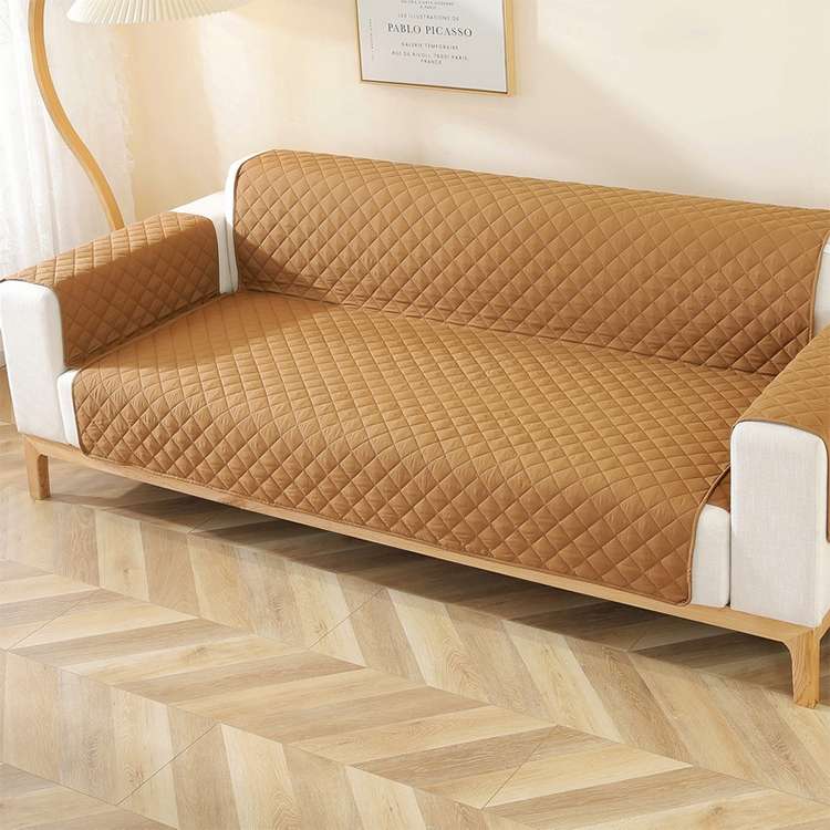 Double-sided Waterproof Pet Cushion Diamond Pattern Sofa Cover, Size:130x196cm(Navy Blue)