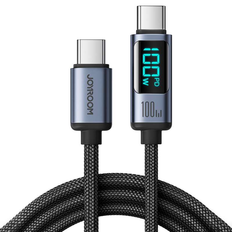 JOYROOM S-CC100A16 100W USB-C / Type-C to USB-C / Type-C Digital Display Fast Charging Data Cable, L
