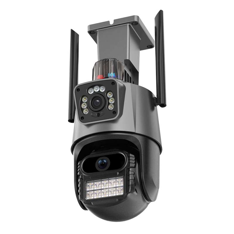 QX81 Humanoid Recognition AI Alarm WIFI Spherical Dual 2MP IP Camera, Plug:UK Plug