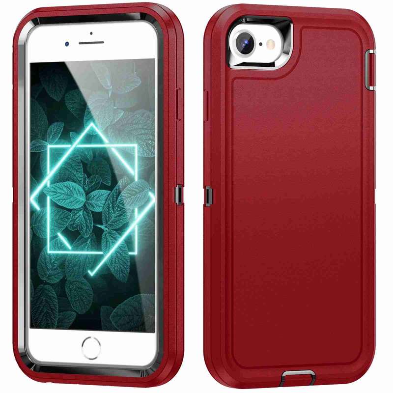 For iPhone SE 2022 / SE 2020 / 8 / 7 Life Waterproof Rugged Phone Case(Purple + Pink)