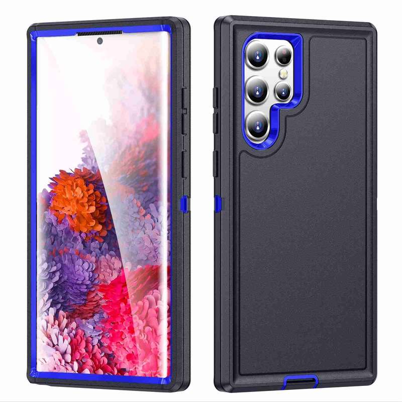 For Samsung Galaxy S22 Ultra 5G Life Waterproof Rugged Phone Case(Purple + Pink)