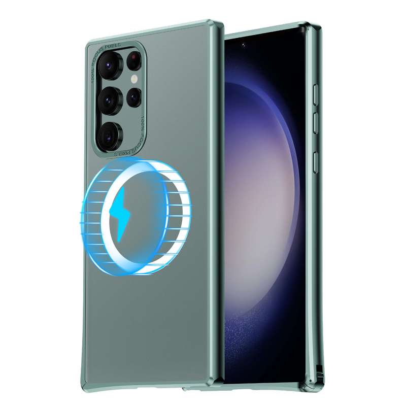 For Samsung Galaxy S22 Ultra 5G MagSafe Magnetic PC Phone Case(Silver)