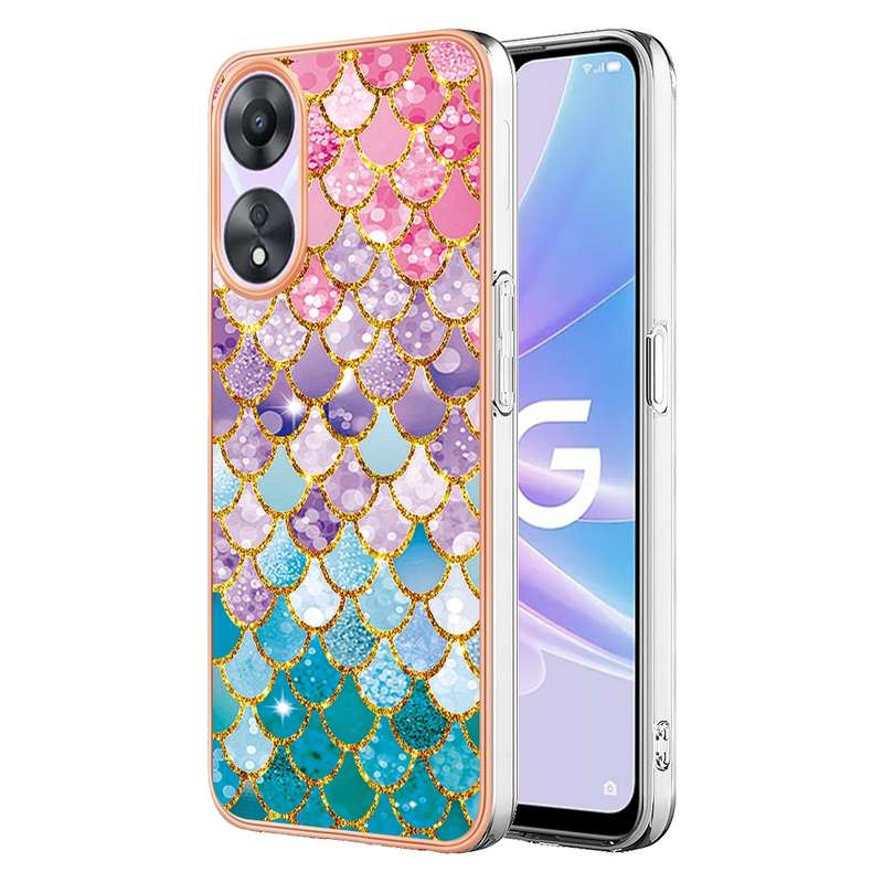 For OPPO A78/A58 Electroplating IMD TPU Phone Case(Colorful Scales)