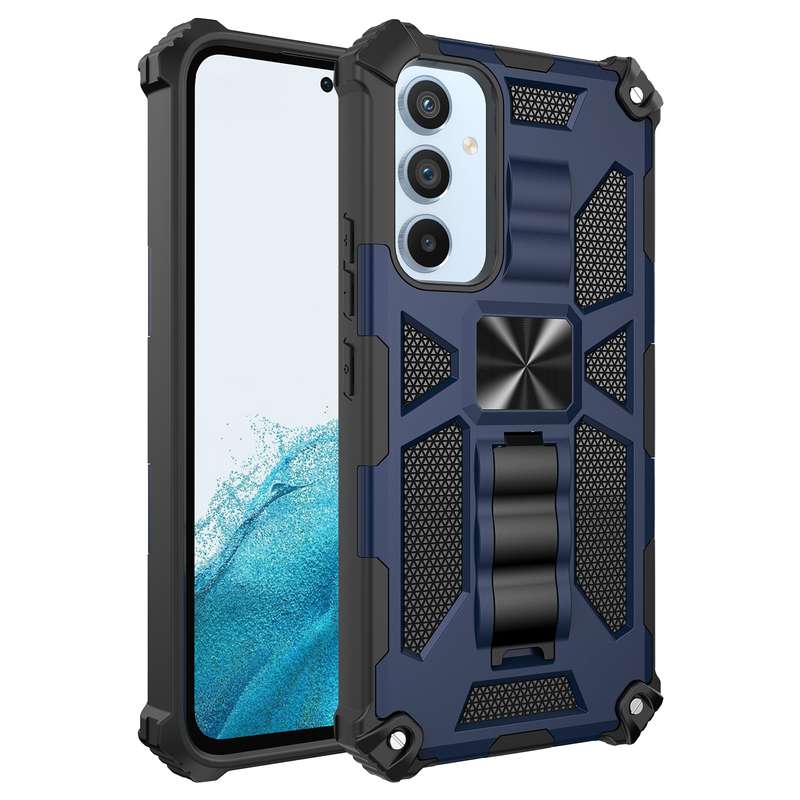 For Samsung Galaxy A54 5G Armor Shockproof TPU + PC Magnetic Protective Phone Case with Holder(Black