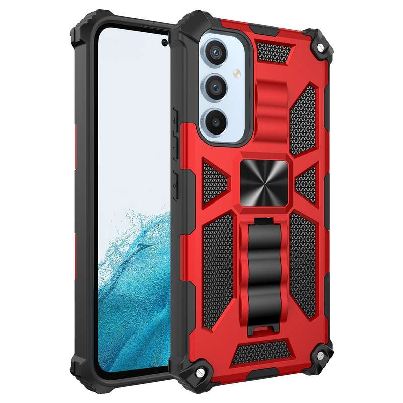 For Samsung Galaxy A54 5G Armor Shockproof TPU + PC Magnetic Protective Phone Case with Holder(Black