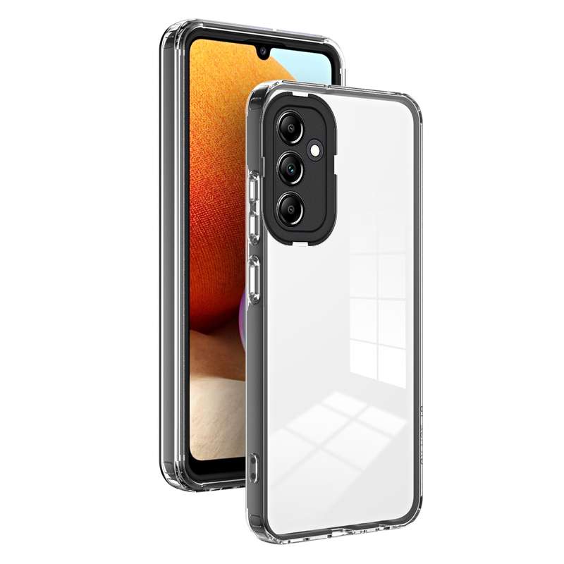 For Samsung Galaxy A24 4G 3 in 1 Clear TPU Color PC Frame Phone Case(Purple)