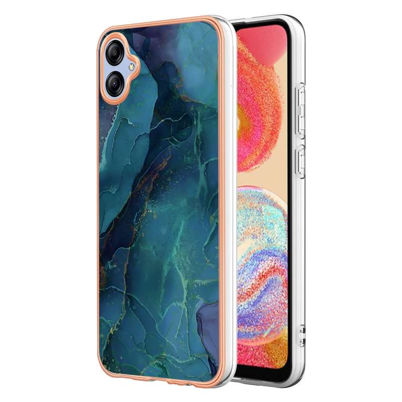 For Samsung Galaxy A04e Electroplating Marble Dual-side IMD Phone Case(Rose Red 014)