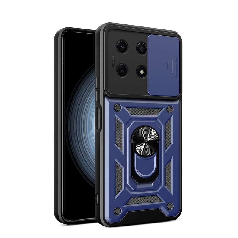 For Honor X8a 4G Sliding Camera Cover Design TPU + PC Phone Case(Silver)