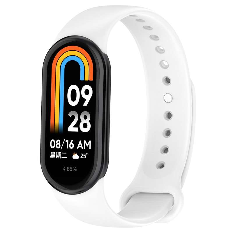 For Xiaomi Mi Band 8 Solid Color Silicone Plug Replacement Watch Band(Green)