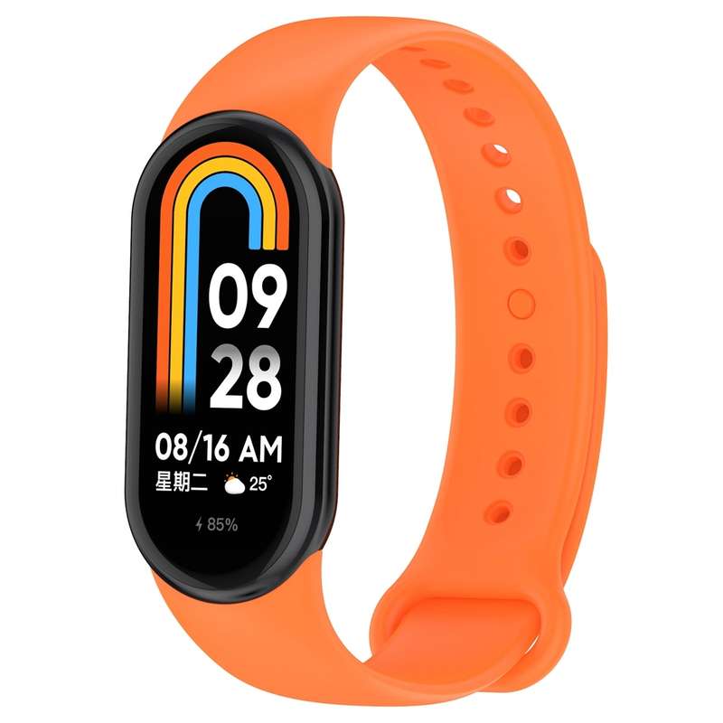 For Xiaomi Mi Band 8 Solid Color Silicone Plug Replacement Watch Band(Green)