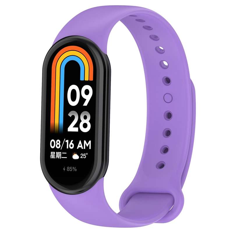 For Xiaomi Mi Band 8 Solid Color Silicone Plug Replacement Watch Band(Green)
