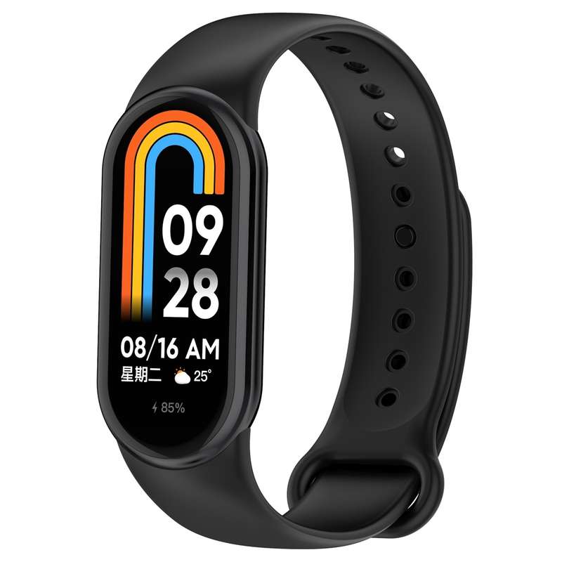 For Xiaomi Mi Band 8 Solid Color Silicone Plug Replacement Watch Band(Green)