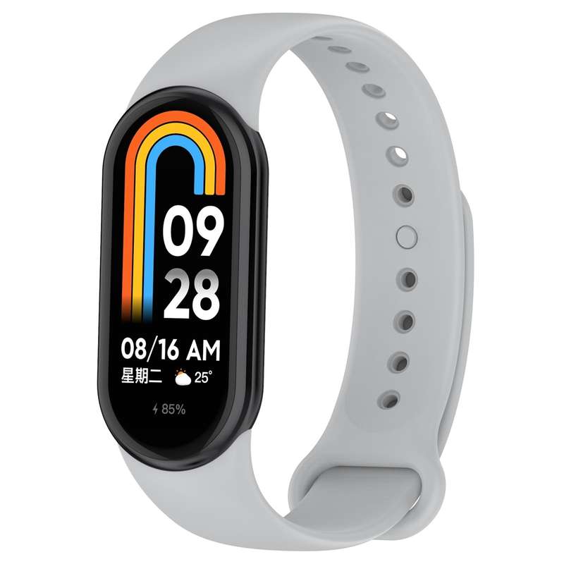 For Xiaomi Mi Band 8 Solid Color Silicone Plug Replacement Watch Band(Green)
