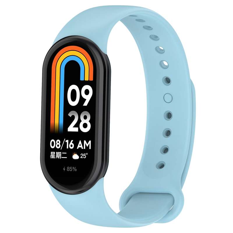 For Xiaomi Mi Band 8 Solid Color Silicone Plug Replacement Watch Band(Green)