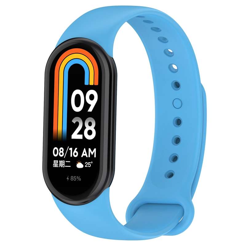 For Xiaomi Mi Band 8 Solid Color Silicone Plug Replacement Watch Band(Green)