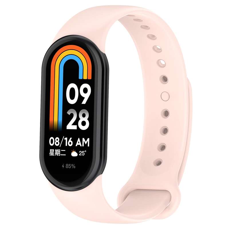 For Xiaomi Mi Band 8 Solid Color Silicone Plug Replacement Watch Band(Green)