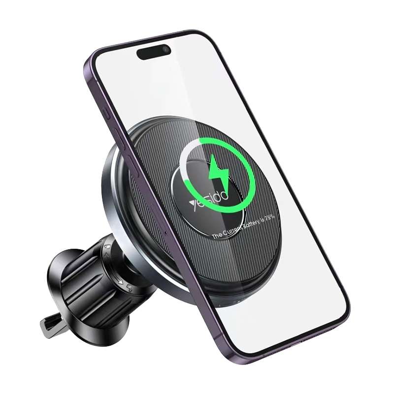 Yesido C190 15W Magsafe Magnetic Car Air Vent Wireless Charger(Black)