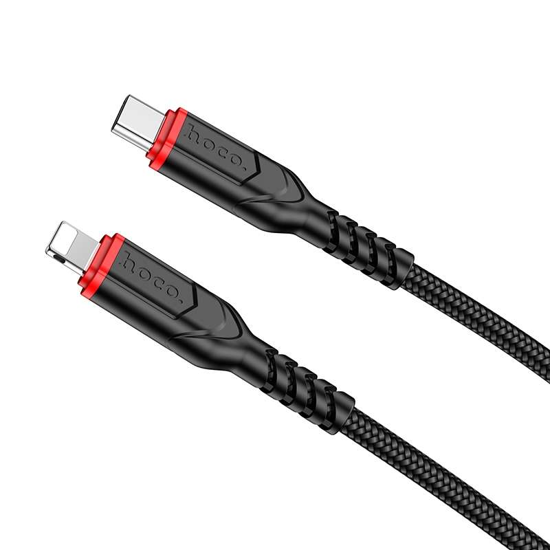 hoco X59 Victory PD 20W USB-C / Type-C to 8 Pin Charging Data Dable, Length:1m(Black)