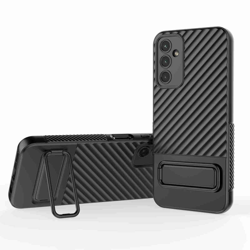 For Samsung Galaxy A14 5G Wavy Texture TPU Phone Case with Lens Film(Purple)