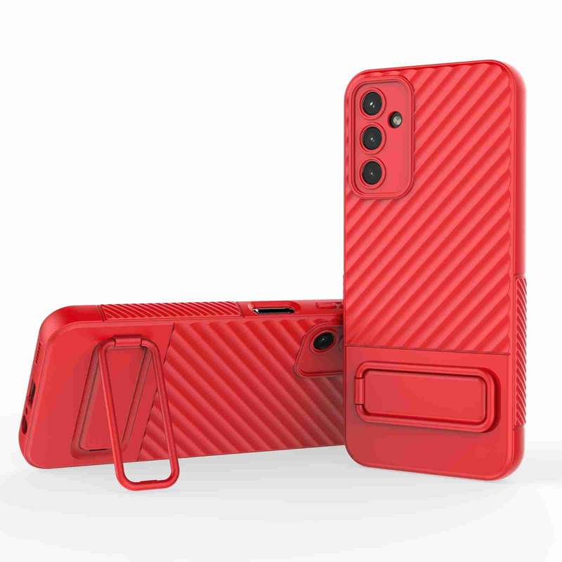 For Samsung Galaxy A14 5G Wavy Texture TPU Phone Case with Lens Film(Purple)