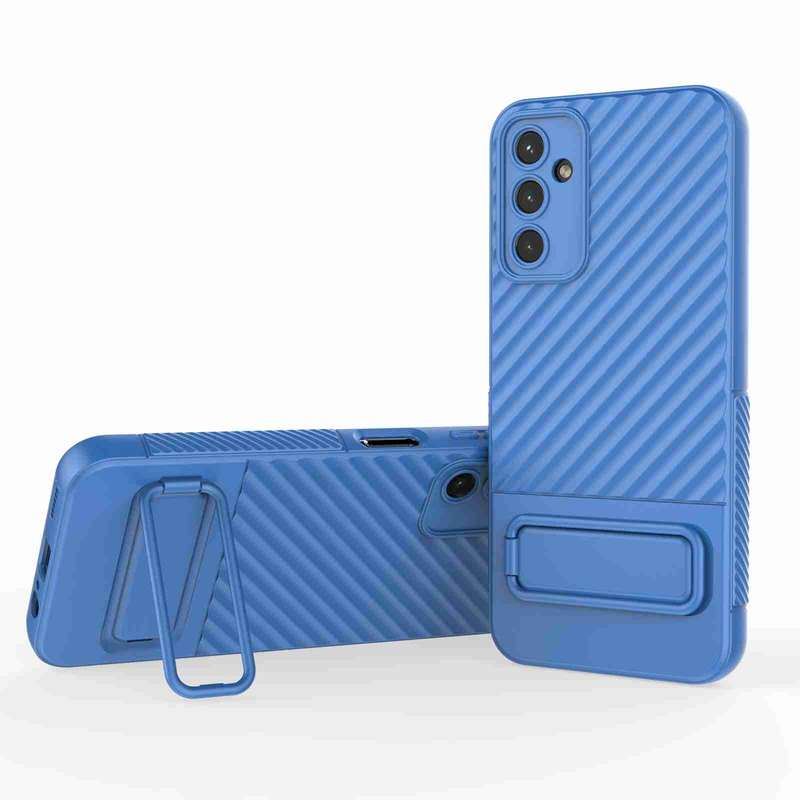 For Samsung Galaxy A14 5G Wavy Texture TPU Phone Case with Lens Film(Purple)