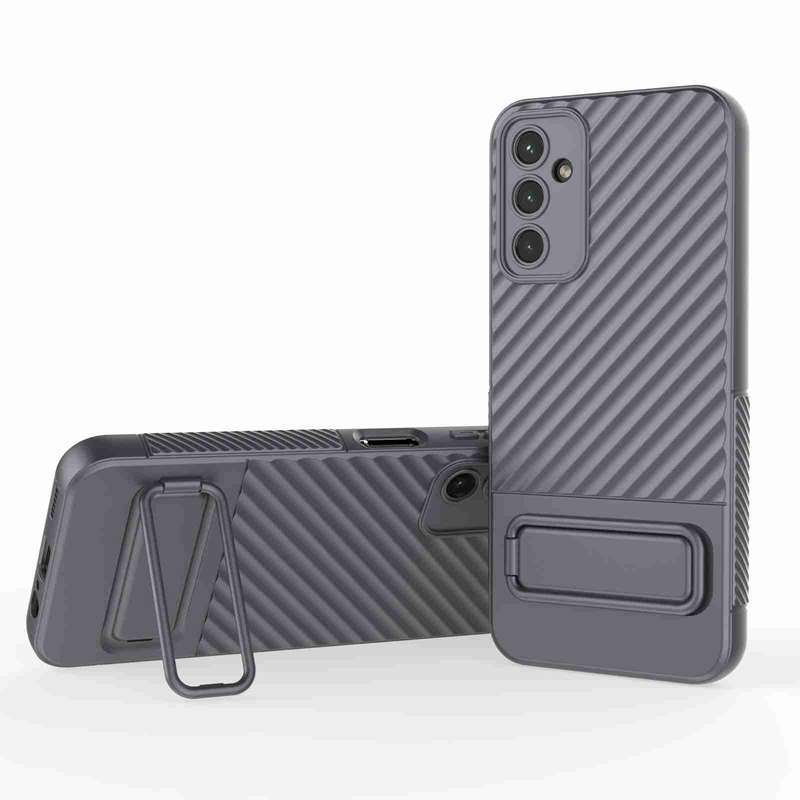 For Samsung Galaxy A14 5G Wavy Texture TPU Phone Case with Lens Film(Purple)