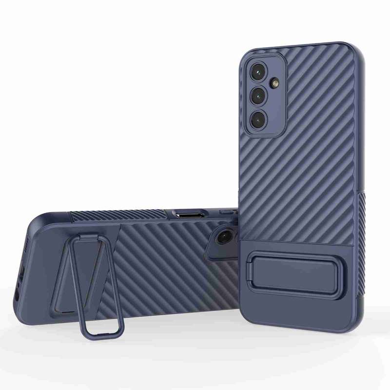 For Samsung Galaxy A14 5G Wavy Texture TPU Phone Case with Lens Film(Purple)