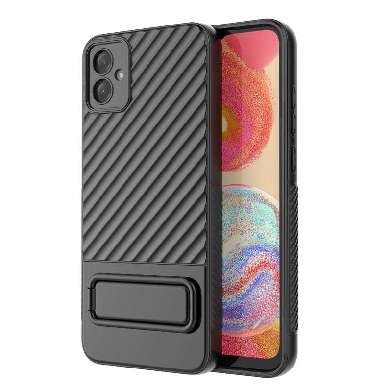 For Samsung Galaxy A04e 4G Wavy Texture TPU Phone Case with Lens Film(Purple)