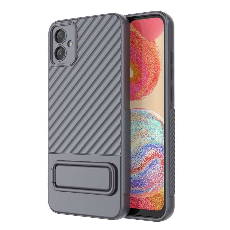 For Samsung Galaxy A04e 4G Wavy Texture TPU Phone Case with Lens Film(Purple)
