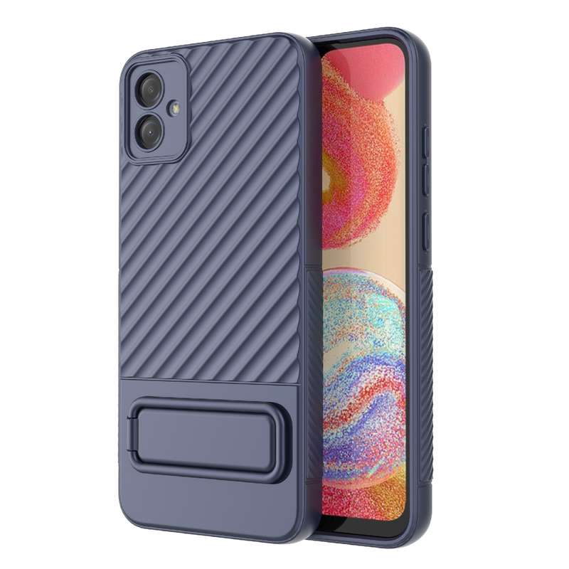 For Samsung Galaxy A04e 4G Wavy Texture TPU Phone Case with Lens Film(Purple)