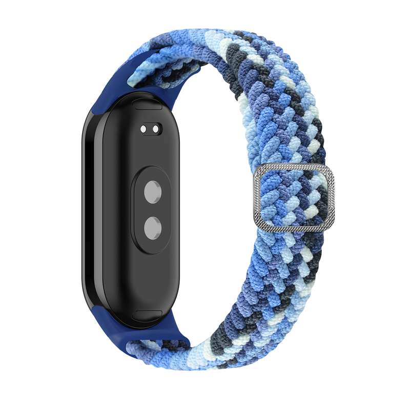 For Xiaomi Mi Band 8 Adjustable Nylon Braided Elasticity Watch Band(Black)