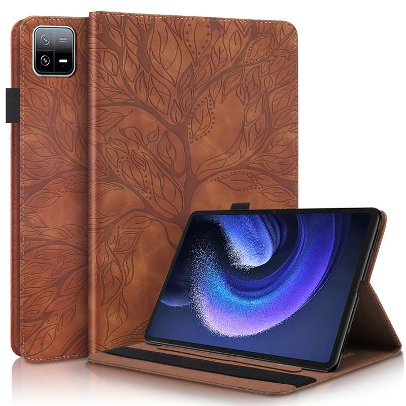 For Xiaomi Pad 6 / Pad 6 Pro Life Tree Series Horizontal Flip Leather Tablet Case(Black)