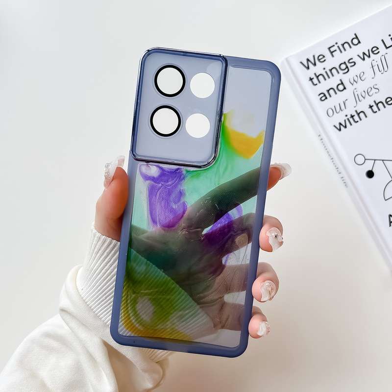 For OPPO Reno8 Pro Oil Painting Electroplating TPU Phone Case(White)