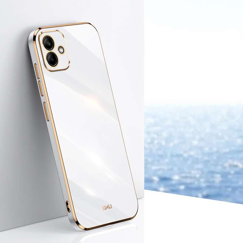 For Samsung Galaxy A05 XINLI Straight Edge 6D Electroplate TPU Phone Case(White)