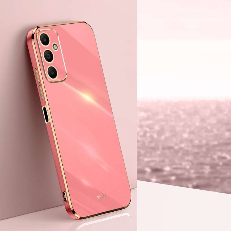 For Samsung Galaxy A05s XINLI Straight Edge 6D Electroplate TPU Phone Case(Pink)