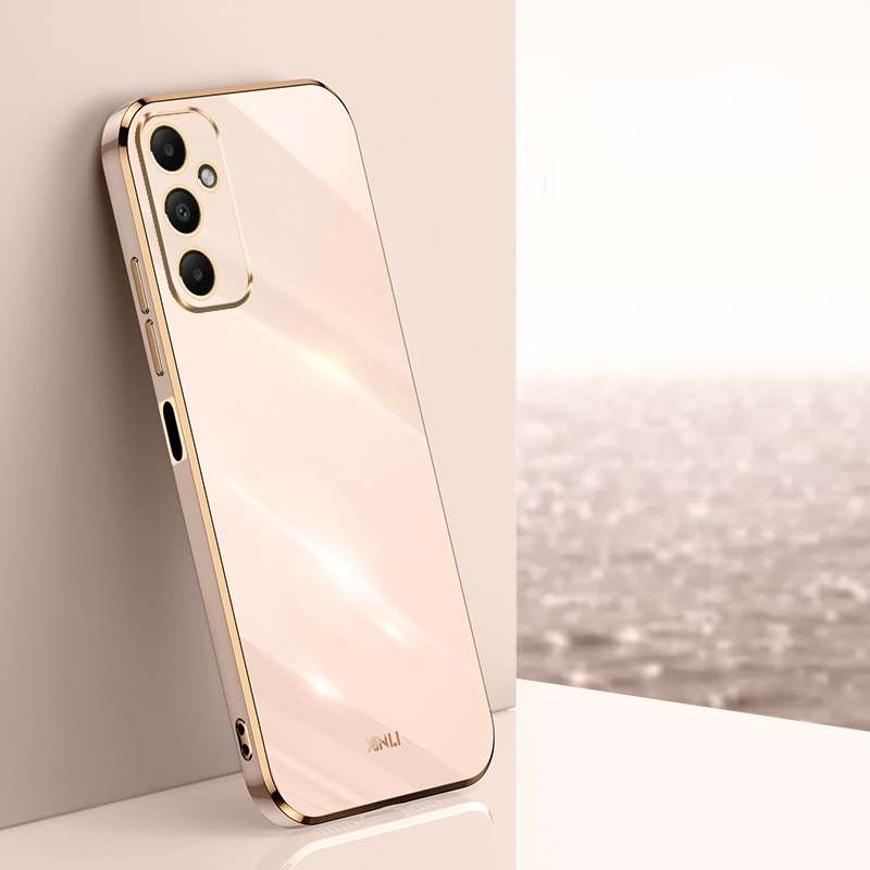 For Samsung Galaxy A05s XINLI Straight Edge 6D Electroplate TPU Phone Case(Pink)