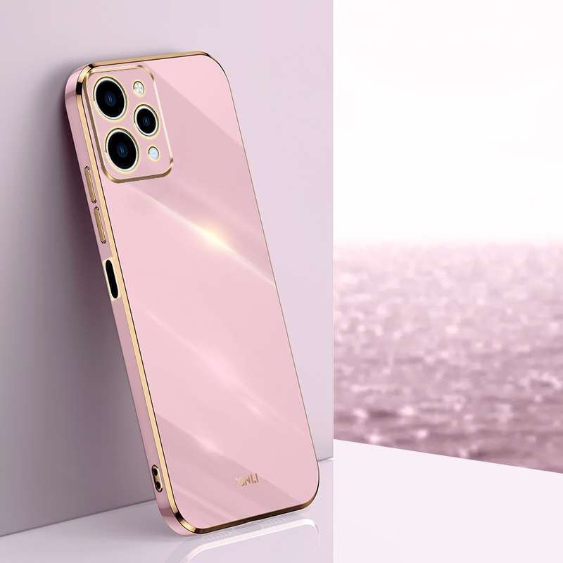 For Xiaomi Redmi 12 4G XINLI Straight Edge 6D Electroplate TPU Phone Case(Cherry Purple)
