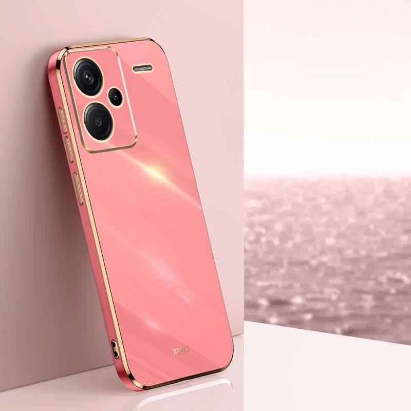 For Xiaomi Redmi Note 13 Pro+ XINLI Straight Edge 6D Electroplate TPU Phone Case(Cherry Purple)