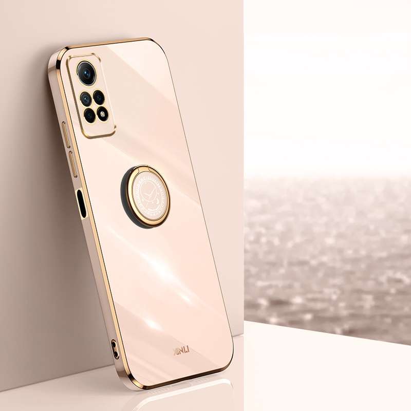 For Xiaomi Redmi Note 12 Pro 4G XINLI Straight Edge 6D Electroplate TPU Phone Case with Ring Holder(