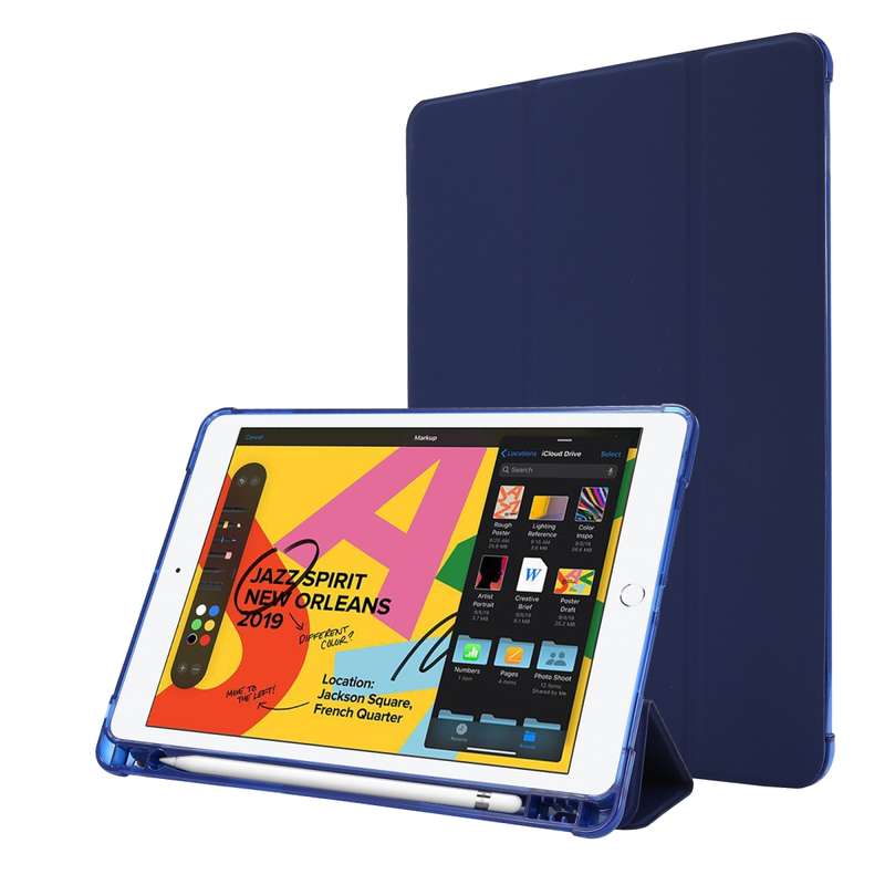 For iPad 10.2 2021 / 2020 / 2019 Airbag Horizontal Flip Leather Case with Three-fold Holder & Pen Ho