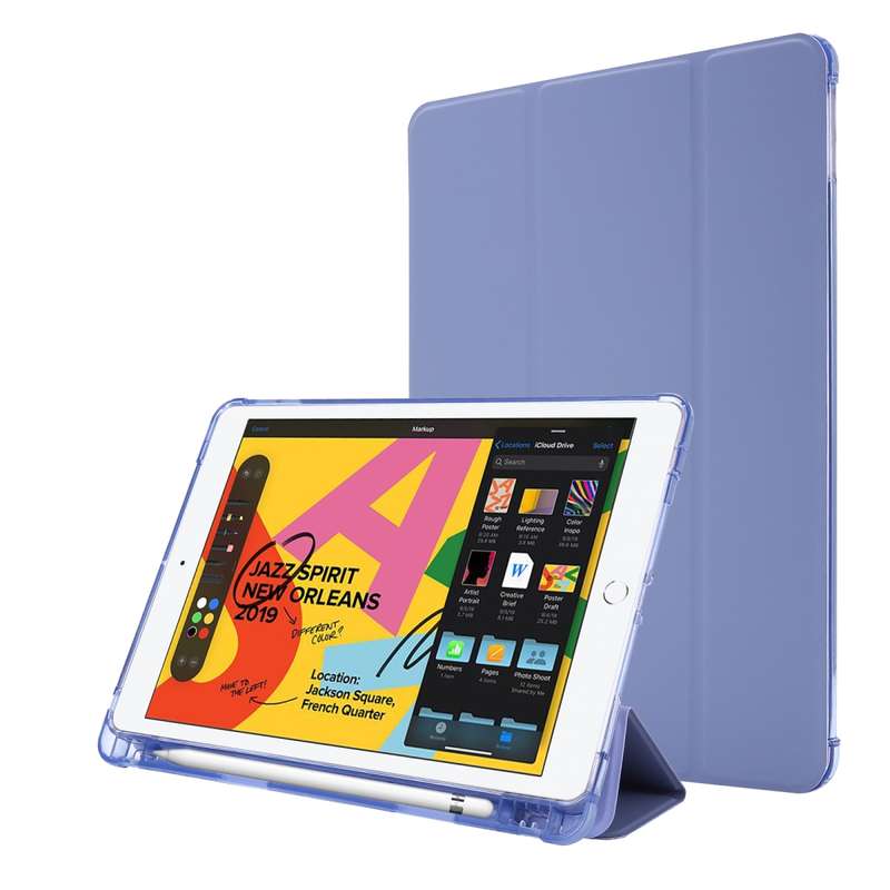 For iPad 10.2 2021 / 2020 / 2019 Airbag Horizontal Flip Leather Case with Three-fold Holder & Pen Ho