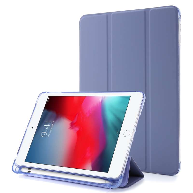 For iPad Mini 4 Airbag Horizontal Flip Leather Case with Three-fold Holder (Dark Green)