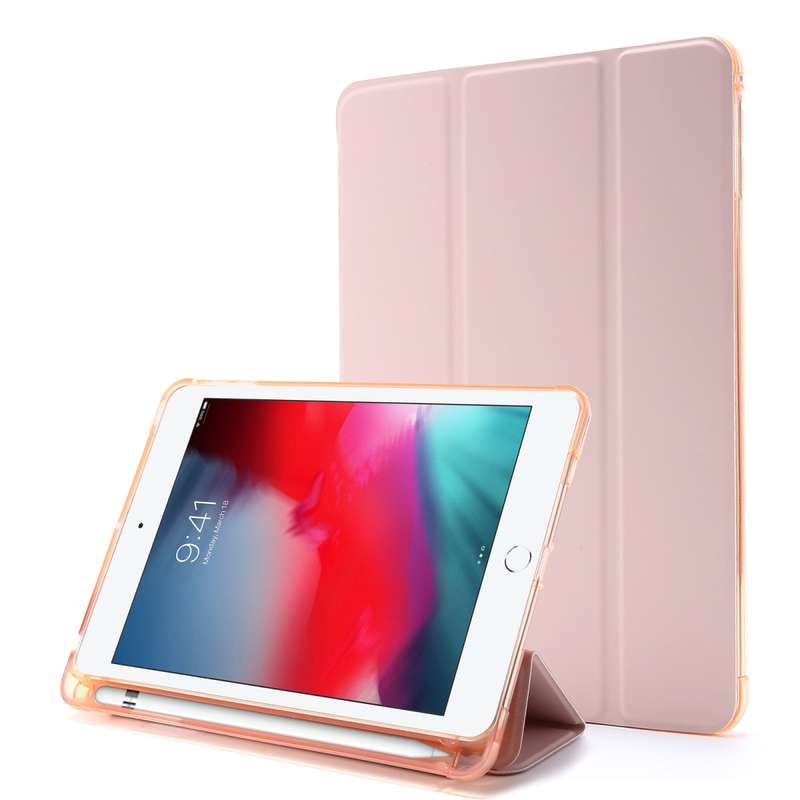 For iPad Mini 4 Airbag Horizontal Flip Leather Case with Three-fold Holder (Dark Green)