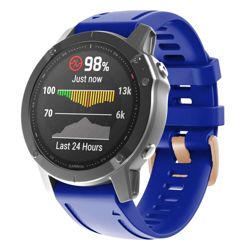For Garmin Fenix 7S / 6S Pro / 5S Plus 20mm Rose Gold Buckle Silicone Watch Band(White)