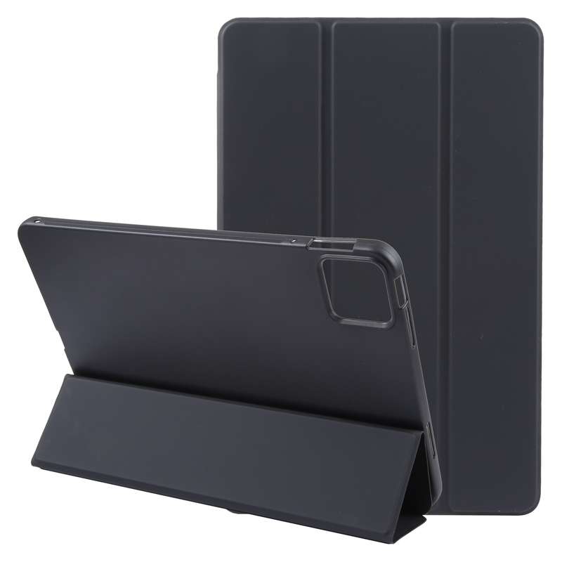 For Xiaomi Pad 6 / Pad 6 Pro Three-fold Holder Flip Tablet Leather Case(Dark Green)