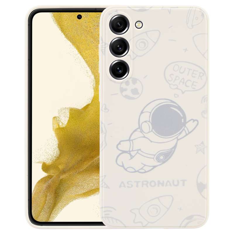 For Samsung Galaxy A32 5G Astronaut Pattern Silicone Straight Edge Phone Case(Mars Astronaut-Black)