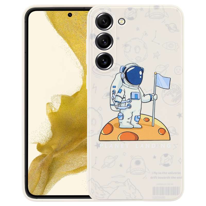 For Samsung Galaxy A32 5G Astronaut Pattern Silicone Straight Edge Phone Case(Mars Astronaut-Black)