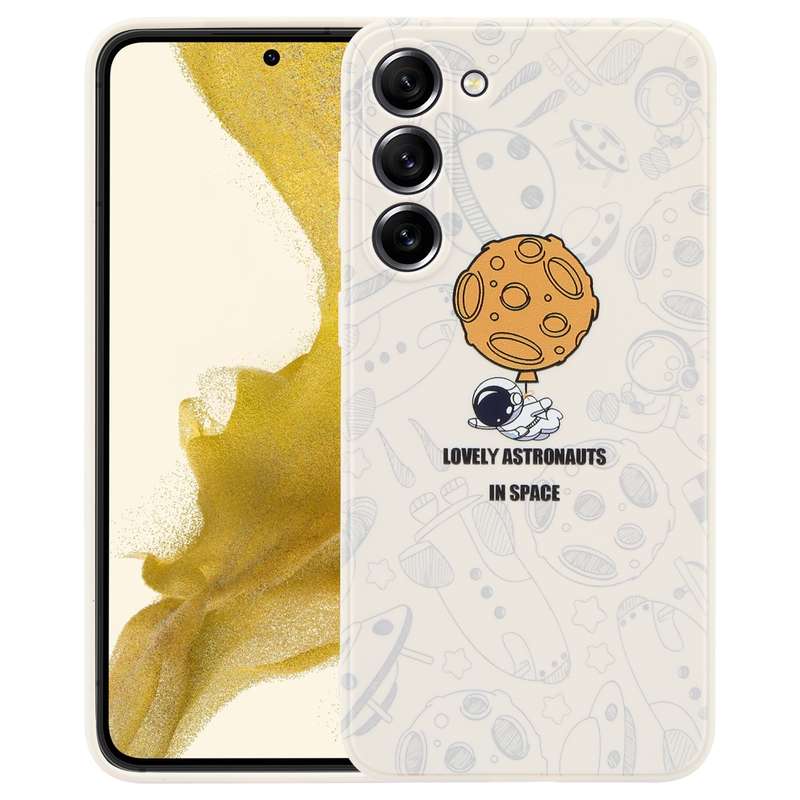 For Samsung Galaxy A32 5G Astronaut Pattern Silicone Straight Edge Phone Case(Mars Astronaut-Black)