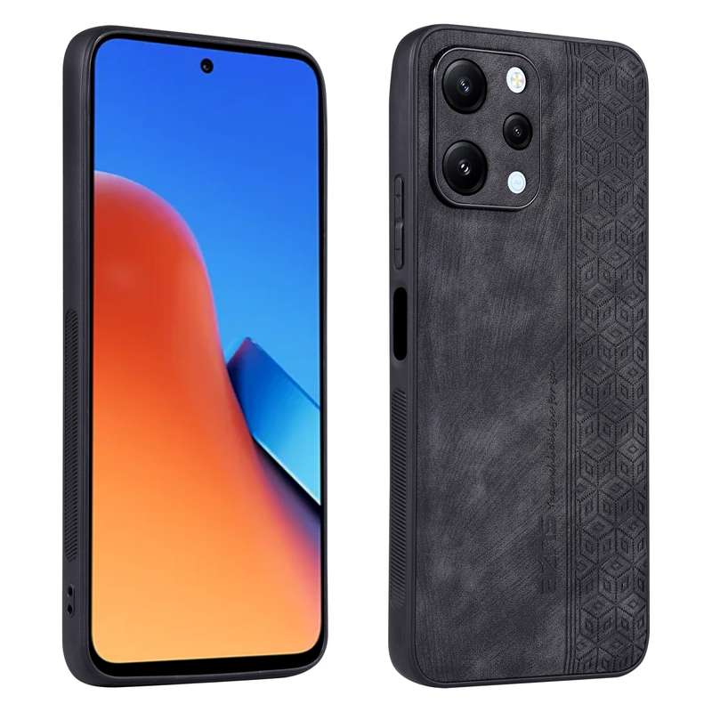 For Xiaomi Redmi 12 AZNS 3D Embossed Skin Feel Phone Case(Black)